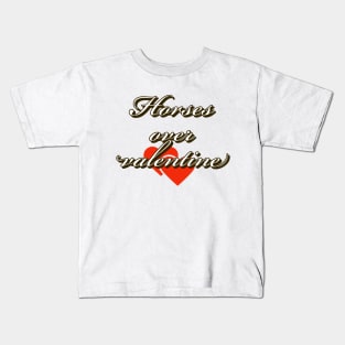 Horses over valentine Kids T-Shirt